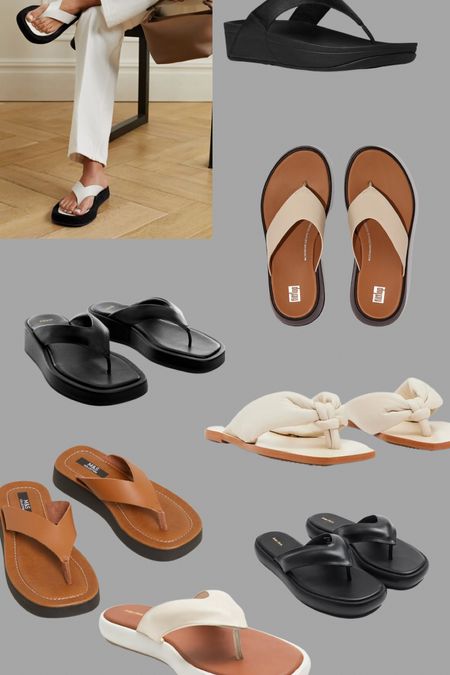 Flatform flip flop thong sandals. 
