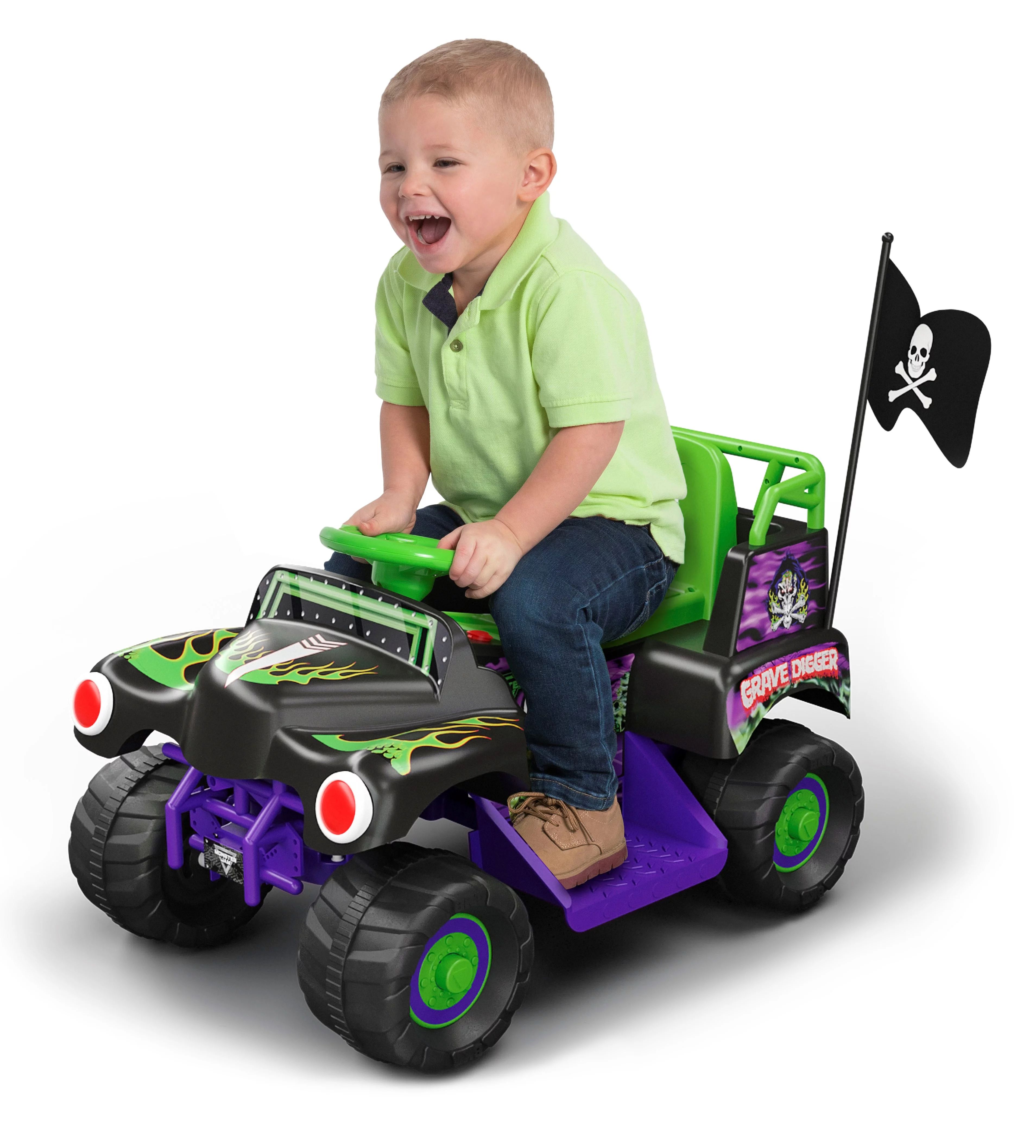 6 Volt Grave Digger Ride On Monster Truck - with Authentic Monster Jam Graphics for Boys & Girls ... | Walmart (US)