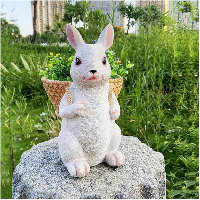 Garden Decoration Flower Pot Rabbit Succulent Flower Pot Resin Animal Garden Statues for Home Bal... | Amazon (US)