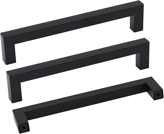 10Pack Goldenwarm Black Square Bar Cabinet Pull Drawer Handle Stainless Steel Modern Hardware for... | Amazon (US)