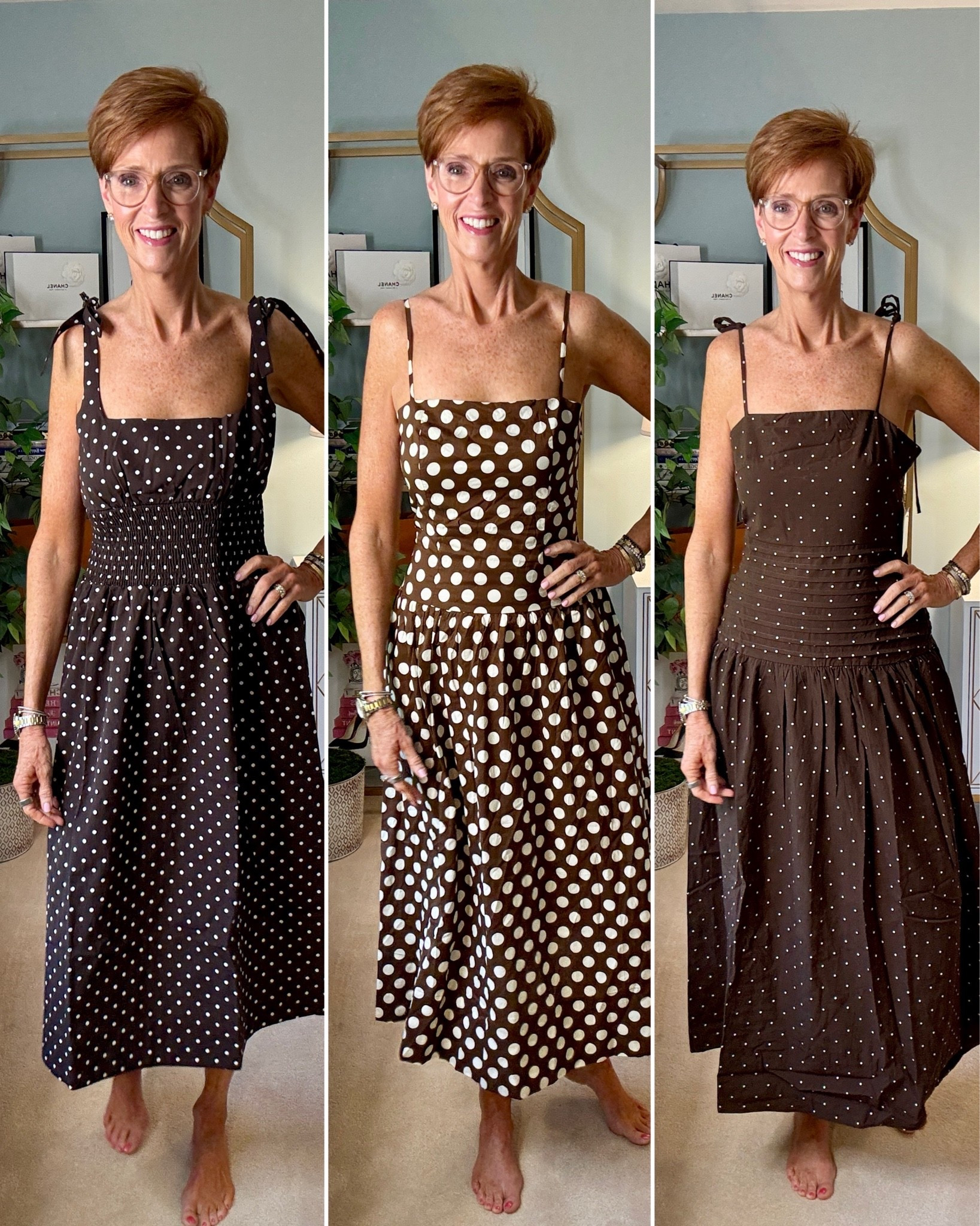 Apparently I’ve been trying to recreate a Pretty Woman moment for years.

Comment DOTS and I'll send everything.

I have been searching for the perfect brown and white polka dot dress for what feels like forever — so when I found THREE possibilities, obviously a try-on was happening.

Three brown polka dot dresses. Three very different fits. And one very important question: which one deserves a place in my closet?

I have a favorite, but I want to know yours before I influence the vote.

WATCH all three and tell me: 1, 2 or 3?

And if you’re looking for a brown polka dot dress for fall too, SAVE this try-on so you can come back to it. SHARE it with a friend who would have an opinion, and check my links for all three dresses, sizing and shopping details.

#FallDressStyle #PolkaDotDress #StyleOver50 #Over50Fashion

#LTKootd #LTKOver40 #LTKTall