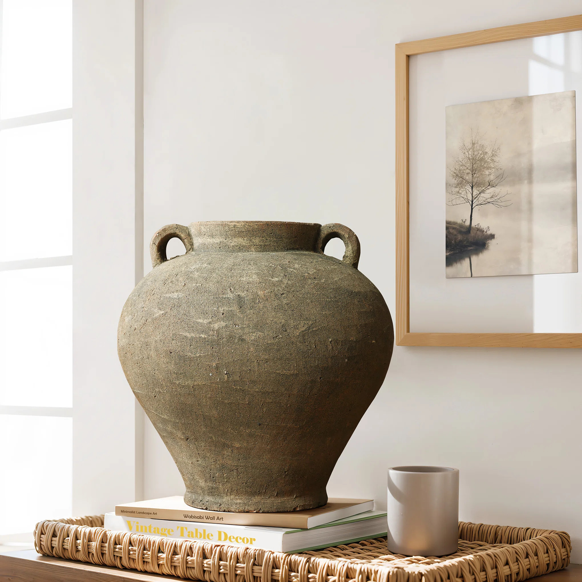 Rustic Brown Terracotta Cauldron 14.6-Inch Tall Vase | Wayfair North America