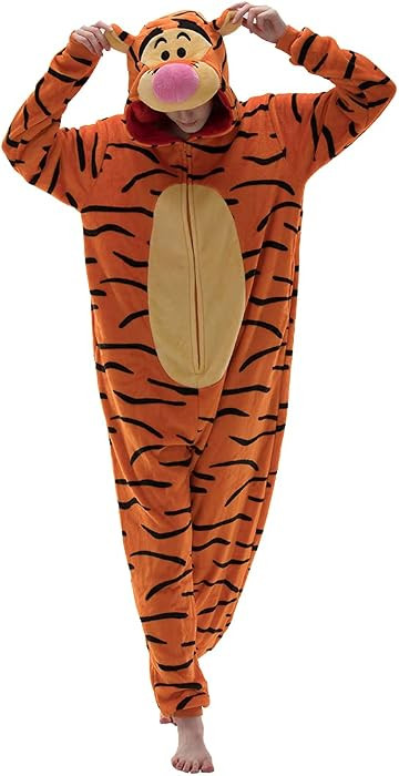 COSUSKET Snug Fit Unisex Adult Onesie Pajamas, Flannel Cosplay Animal One Piece Halloween Costume... | Amazon (US)