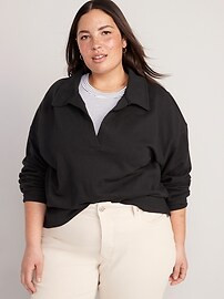 Slouchy Polo Pullover Sweatshirt for Women | Old Navy (US)
