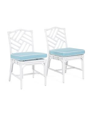 Set Of 2 Alie Rattan Dining Chairs With Cushion | TJ Maxx