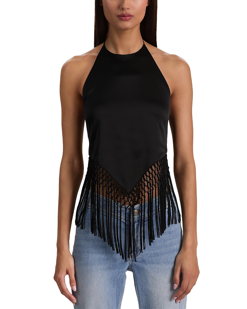 Alice and Olivia Greta Halter Tie Back Top | Bloomingdale's (US)