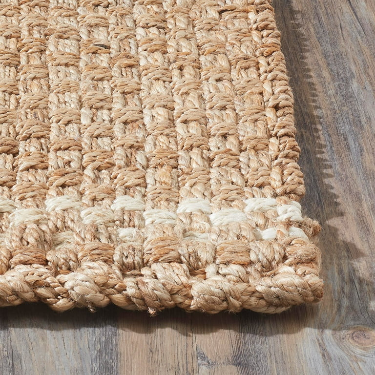 Beautiful Outdoor Handwoven Jute Doormat by Drew Barrymore, 18" x 30", White/Natural | Walmart (US)