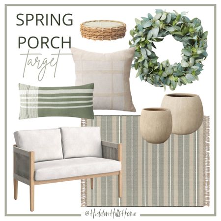 Target outdoor finds, spring porch decor from Target, front door decor, outdoor rug, outdoor furniture, outdoor wreath, outdoor throw pillows #target #outdoor 

#LTKFind #LTKstyletip #LTKhome