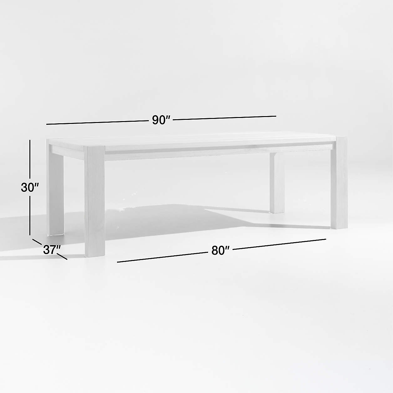 Terra 90" Natural White Oak Solid Wood Dining Table + Reviews | Crate & Barrel | Crate & Barrel