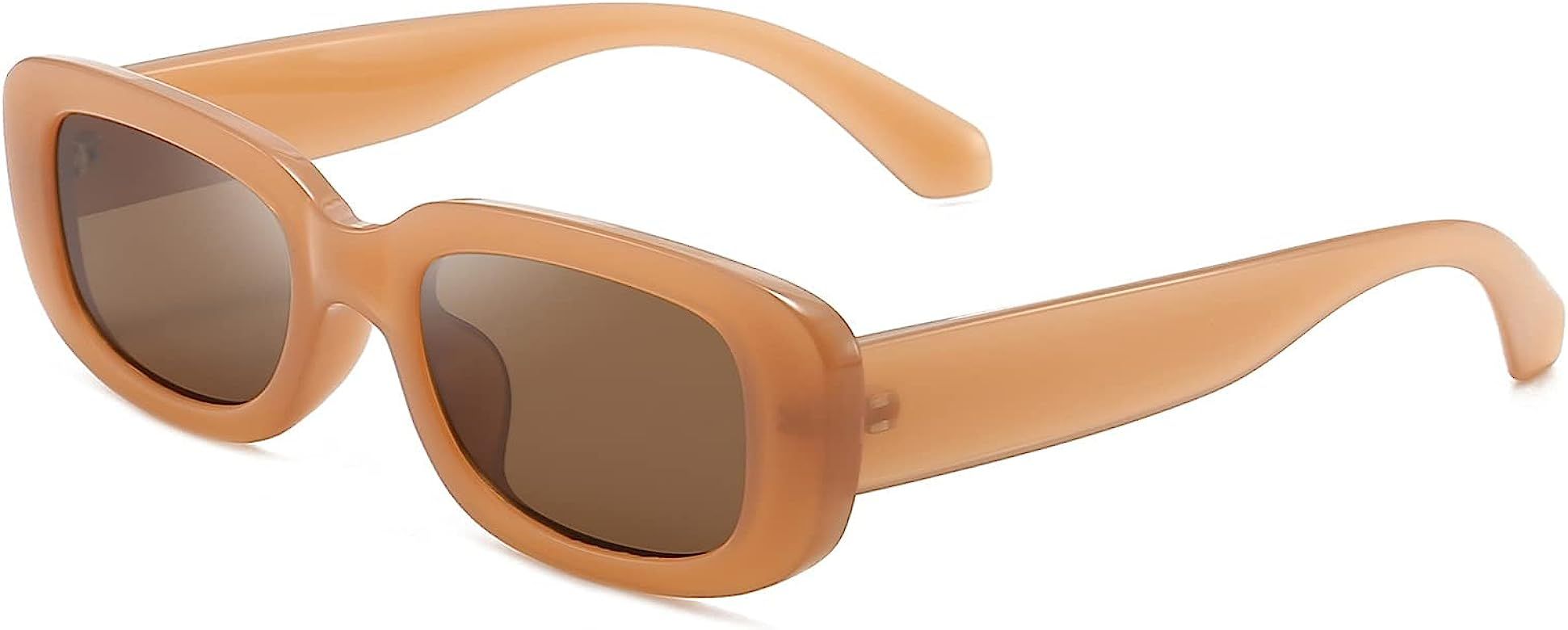 Vintage Rectangle Sunglasses Women Men UV400 Protection Fashion Square Frame Eyewear | Amazon (UK)