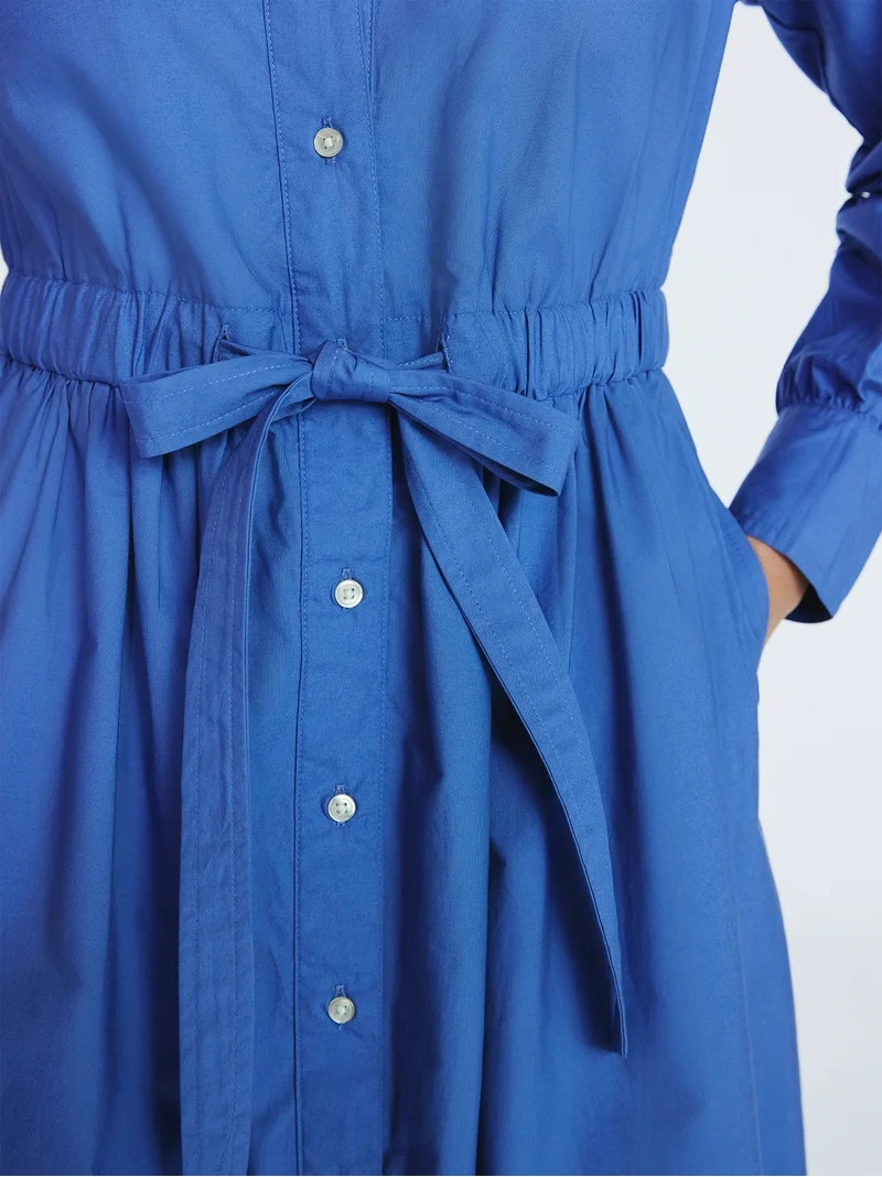 Free Assembly Women’s and Women's Plus Cotton Eyelet Maxi Shirtdress, Sizes XS-4X | Walmart (US)