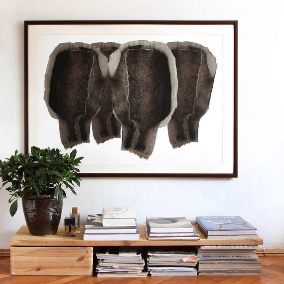 Not Alone - Modern Black Abstract Art Composition, Urban Print, Collage Artwork, Minimalist Art P... | Etsy (US)