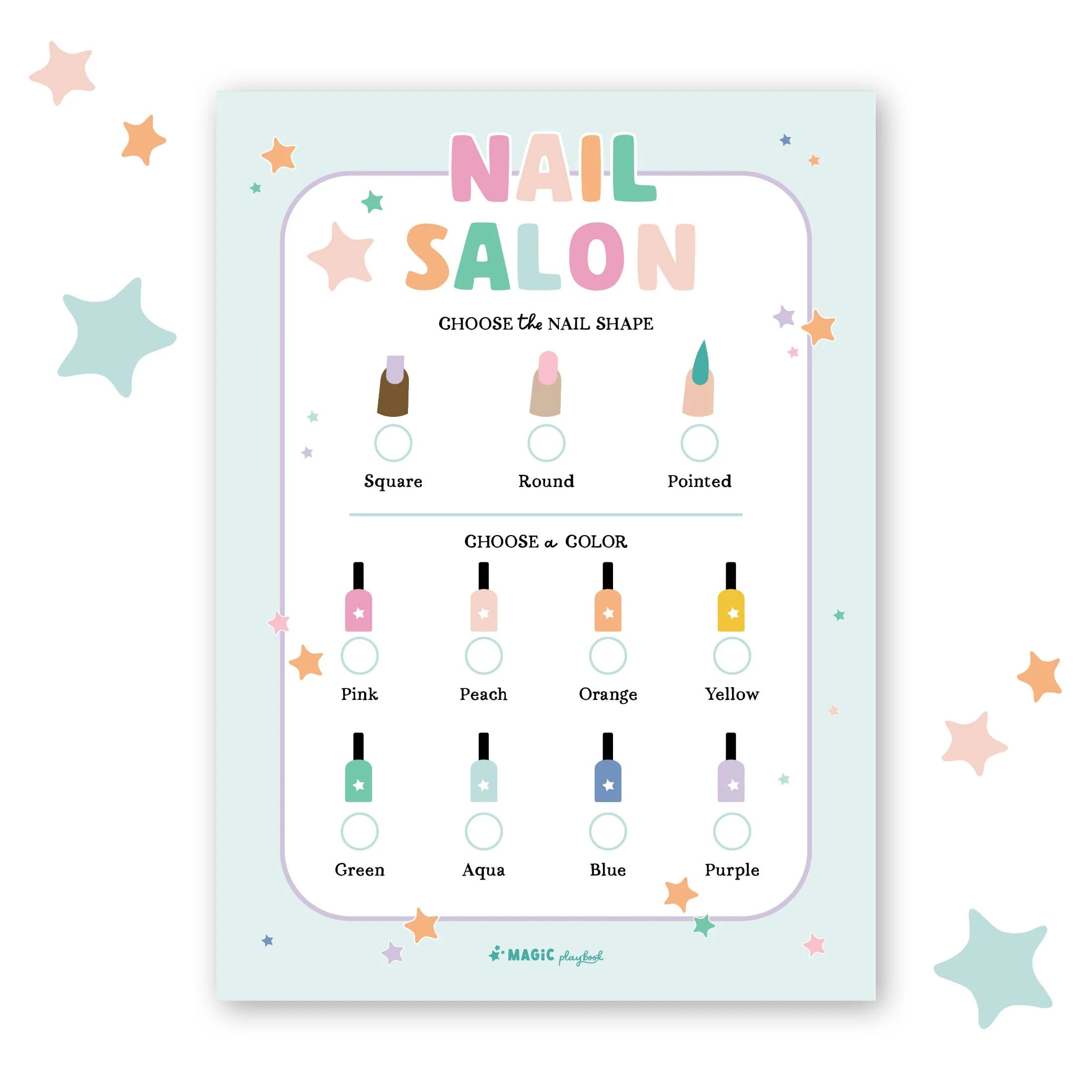Nail Salon Pretend Play Notepad | Loozieloo