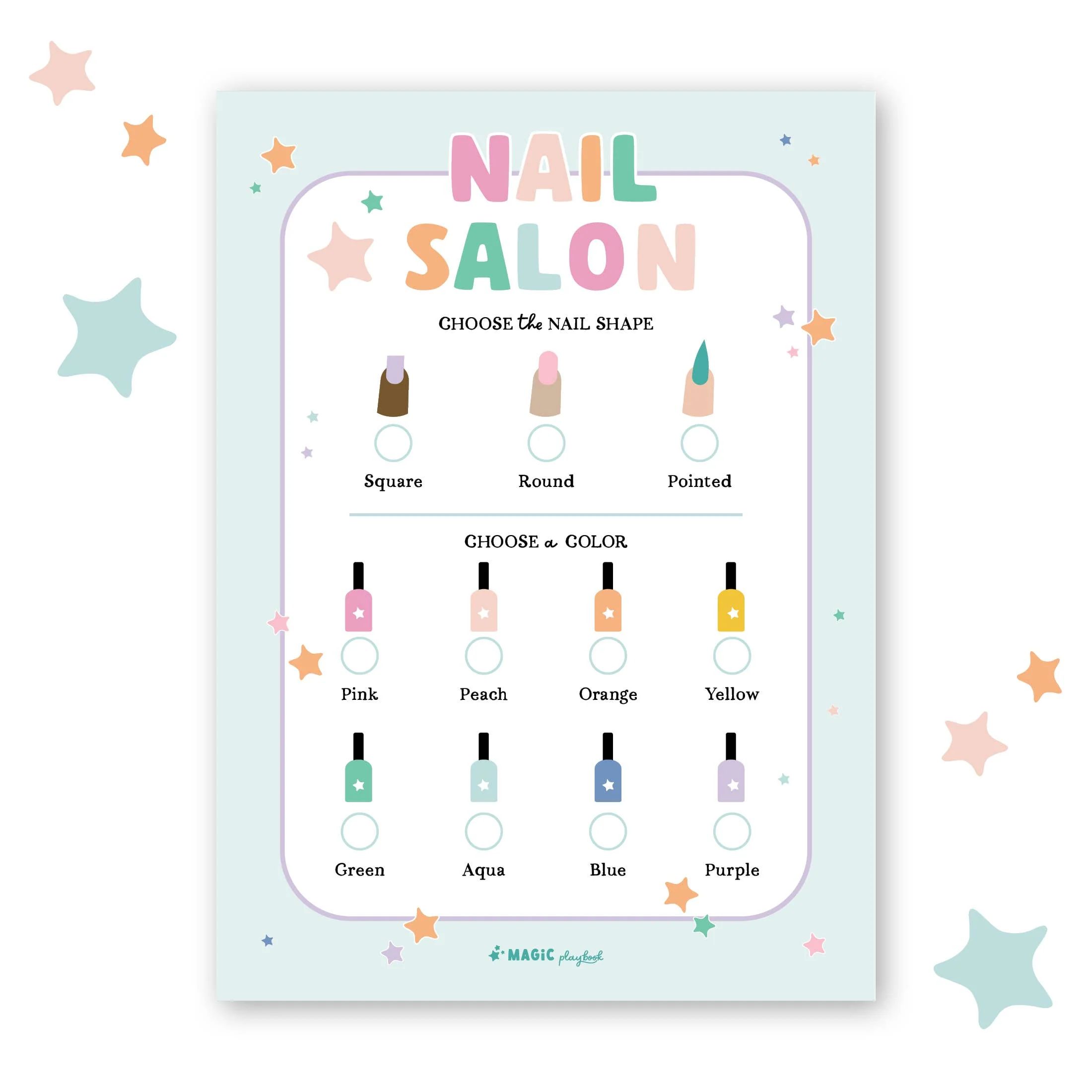 Nail Salon Pretend Play Notepad | Loozieloo