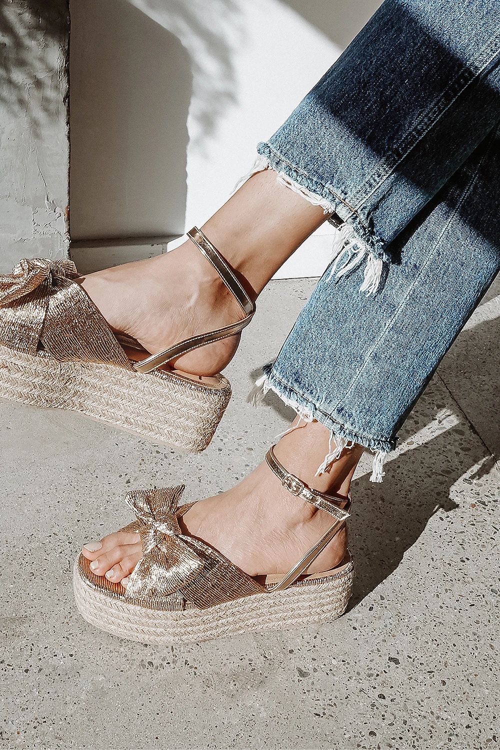 Rayanna Rose Gold Espadrille Platform Sandals | Lulus (US)