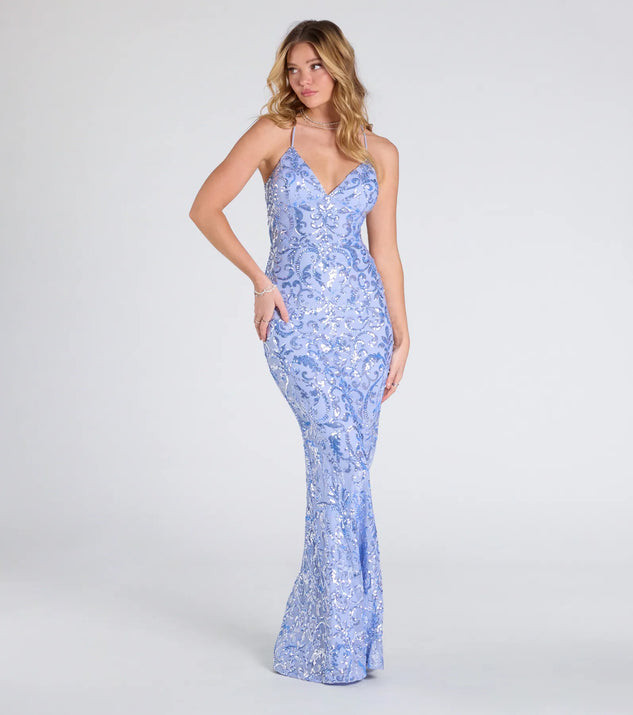 Bethanie Formal Sequin V-Neck Mermaid Dress | Windsor Stores