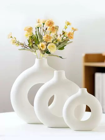 1pc ABS Flower Vase, Creative White Letter Design Vases For Flower And Home Decor | SHEIN
