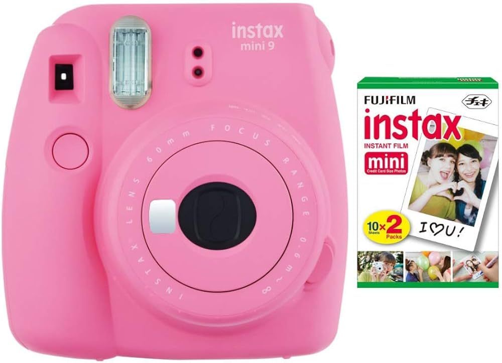 Fujifilm instax Mini 9 Instant Camera (Flamingo Pink) and instax Film Twin Pack (20 Exposures) Bundl | Amazon (US)
