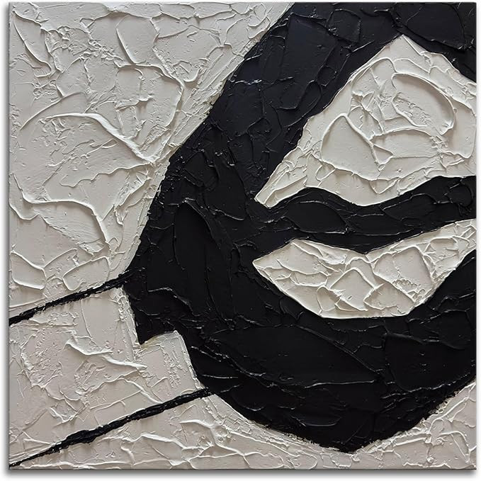 zoinart Black and White Textured Wall Art, Minimalist Abstract Canvas Wall Art, Modern Contempora... | Amazon (US)