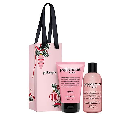 philosophy bag of goodies 2-piece gift set - peppermint stick - QVC.com | QVC