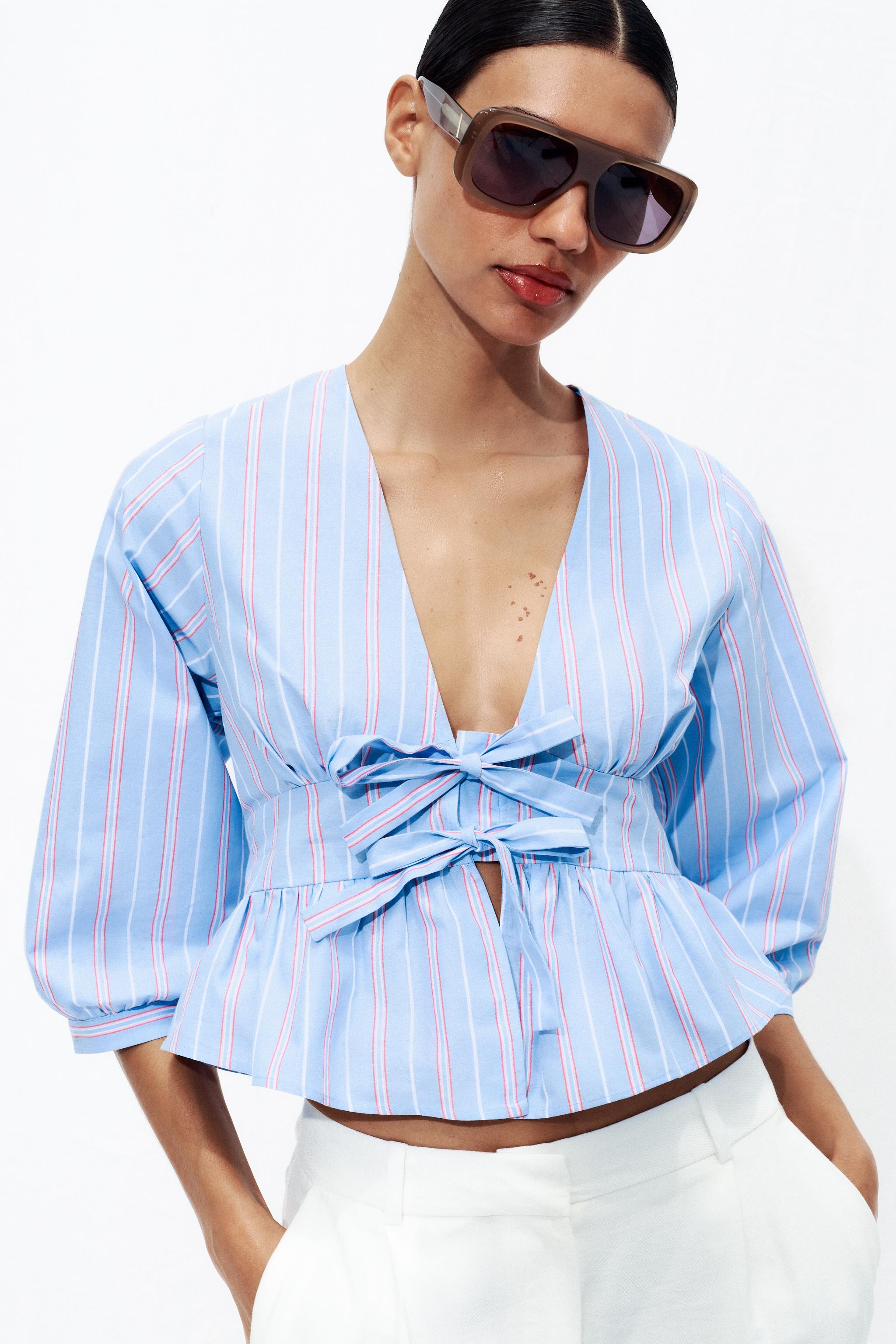 STRIPED TIE SHIRT | Zara US
