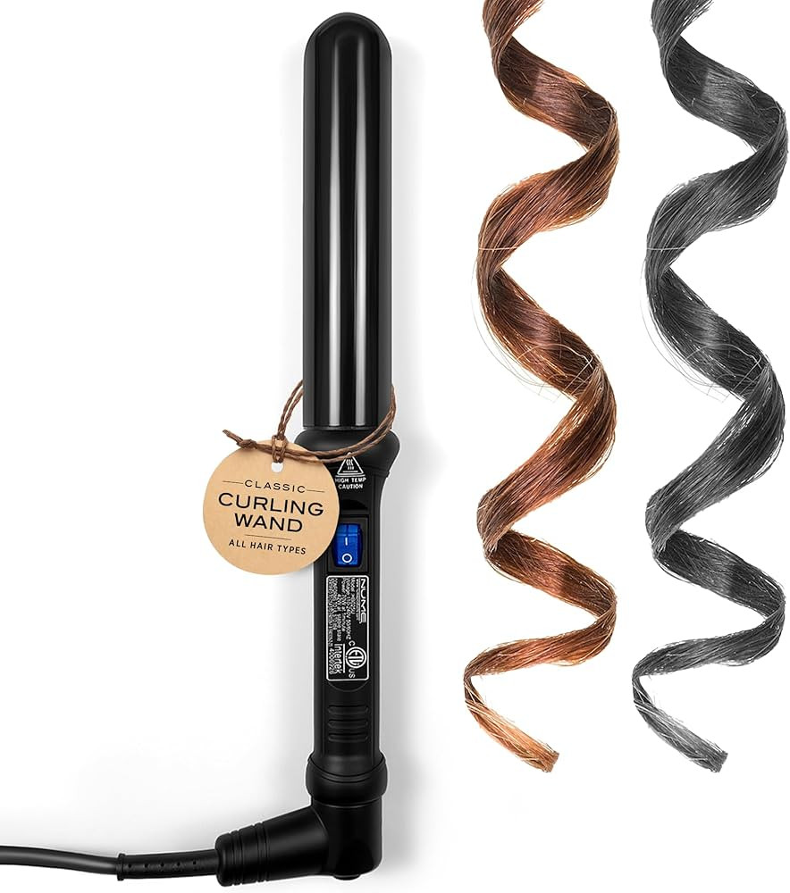 NuMe Classic Ceramic Curling Wand - Tourmaline 1.25 Inch Barrel Hair Curler, Negative Ion Conditi... | Amazon (US)
