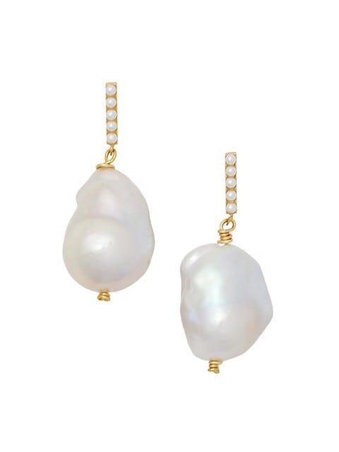 Khai 24K Goldplated Freshwater Pearl Drop Earrings | Saks Fifth Avenue (UK)