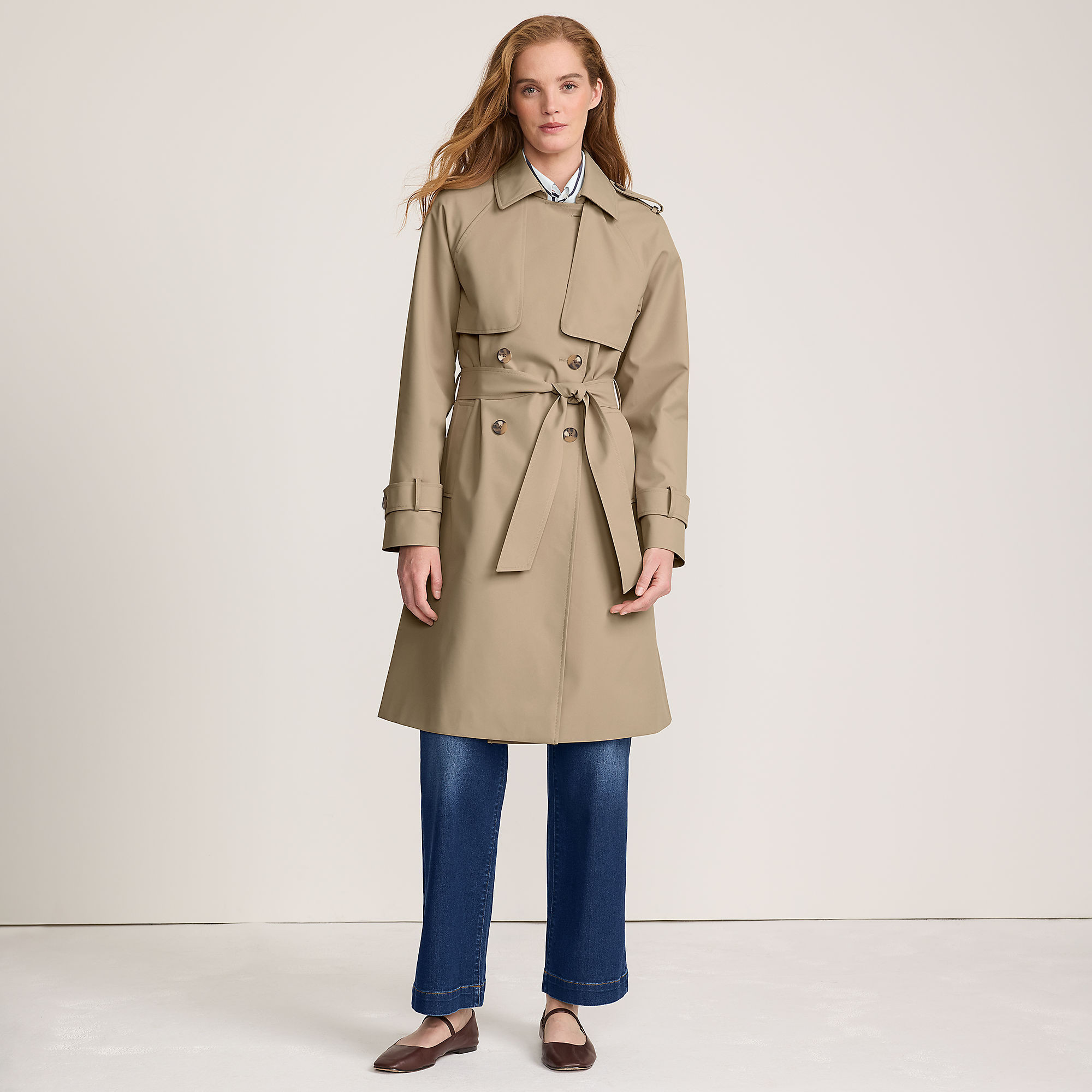 Women's Squall Waterproof Modern Trench Raincoat | Lands' End (US)
