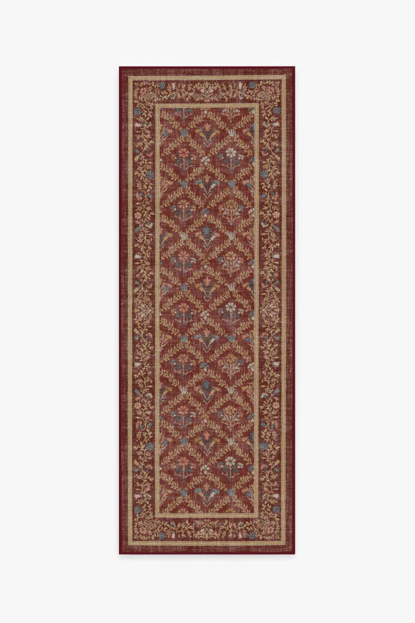 Bellflowers Amber Red Flatwoven Rug | Ruggable