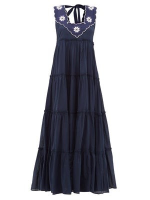 Che Pas floral-embroidered tiered cotton dress | Matches (US)