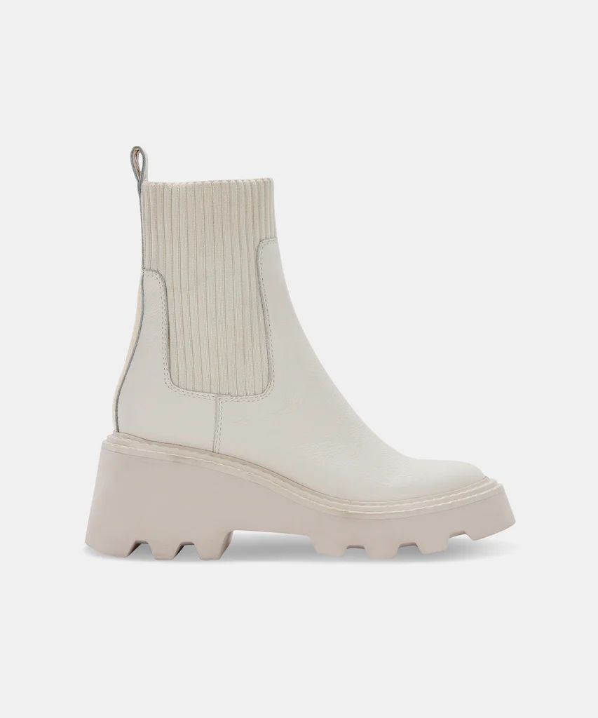HOVEN BOOTS IVORY LEATHER | DolceVita.com