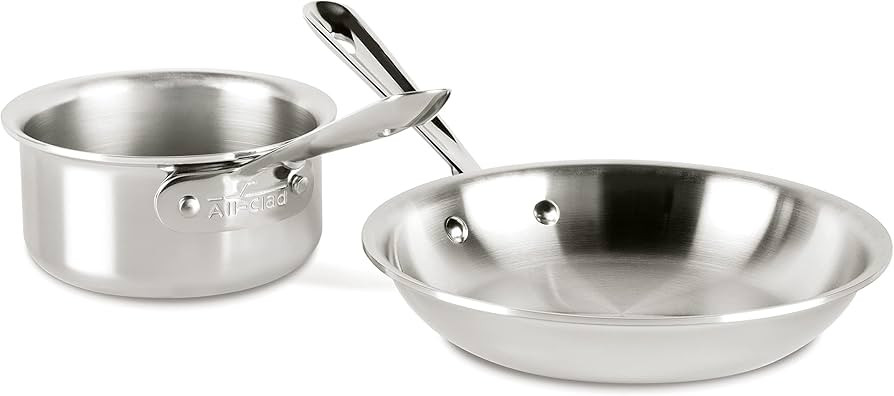 All-Clad - 4108201S All-Clad Kitchen Helper Fry Sauce pan, 8 inch and 1 quart, Steel | Amazon (US)