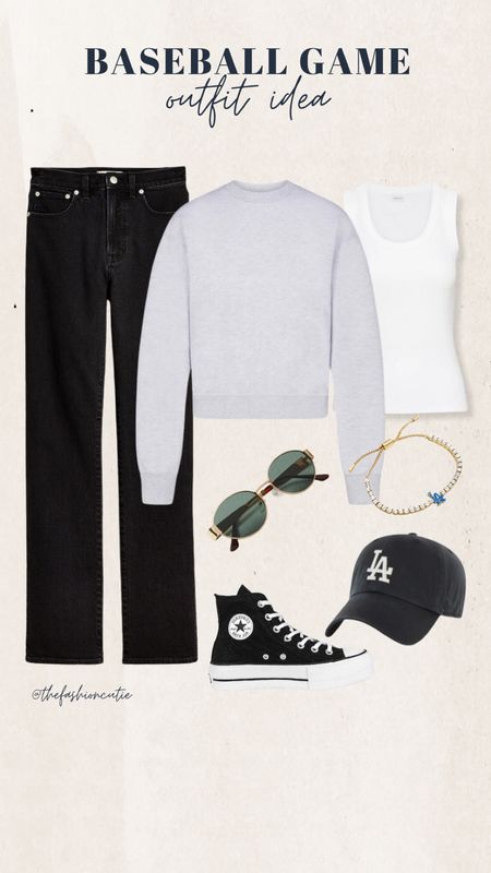 Baseball game outfit you’ll actually wear. I love this fit SM! You can never go wrong with straight leg jeans, basic tank & a crewneck sweater to layer. Paired with high top sneakers a hat and trendy accessories to complete the look.

#LTKxMadewell #LTKfindsunder100 #LTKstyletip