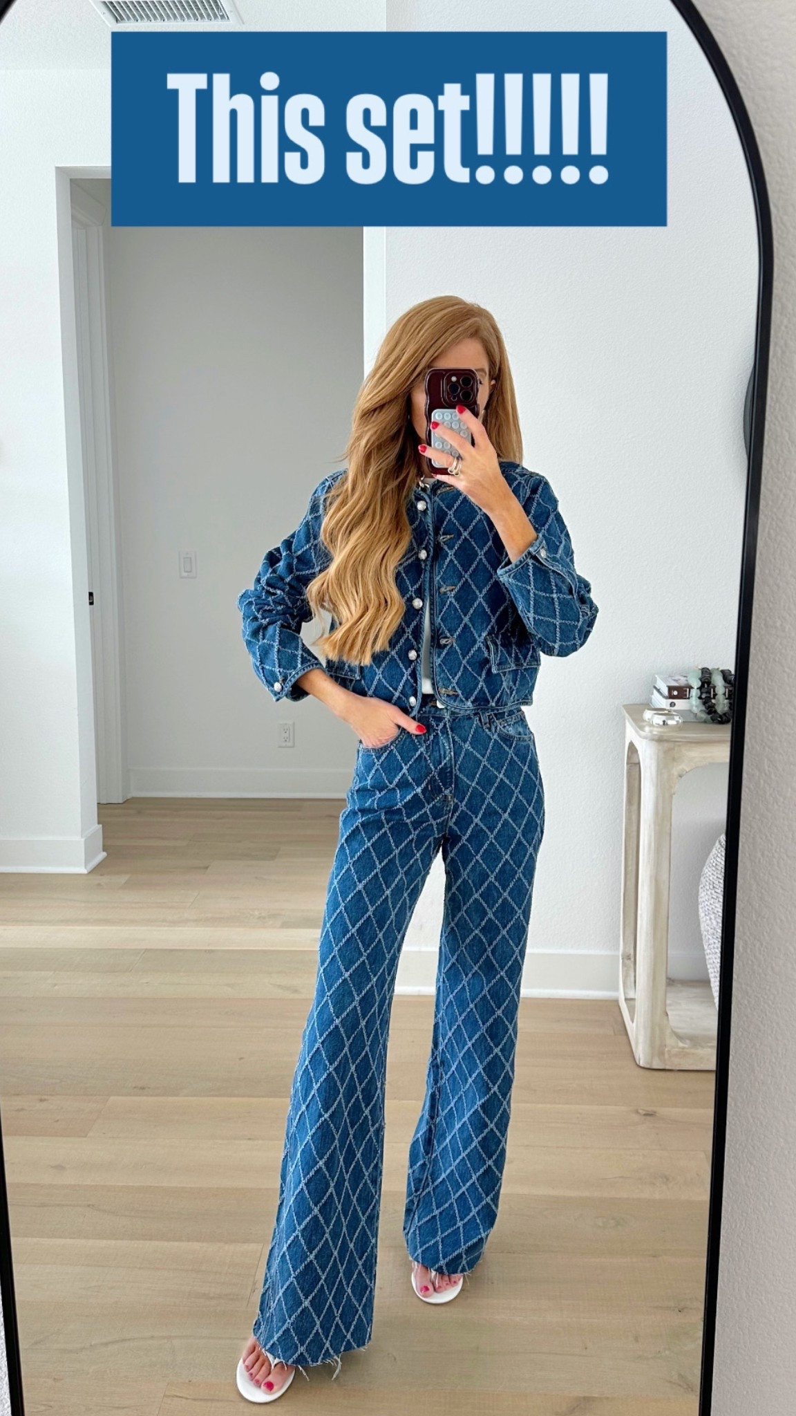 Favorite denim matching set, ever! The diamond embroidery is so cool. 
Wearing a xs in the jacket & my normal denim size LOVE

#LTKSeasonal #LTKShoeCrush #LTKFindsUnder100