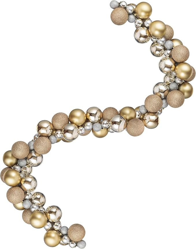 Every Day is Christmas Plastic Garland, Shatterproof 6-Foot Ball Ornament Garland for Christmas T... | Amazon (US)