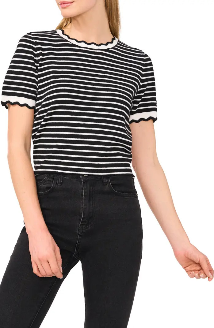 Stripe Scallop Neck Sweater | Nordstrom