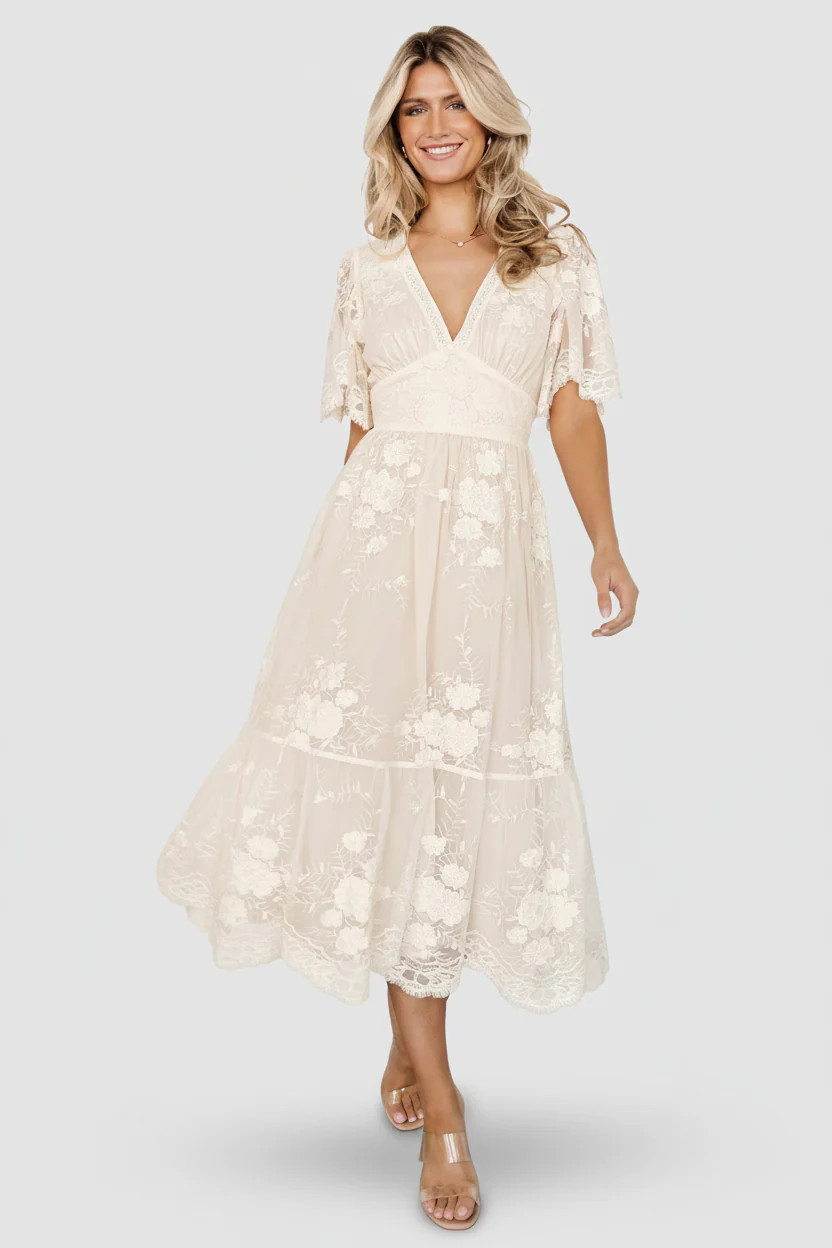 Clarisa Lace Midi Dress — Vintage Cream | Baltic Born | Baltic Born