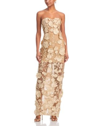 Long 3D Floral Gown - Exclusive | Bloomingdale's (US)