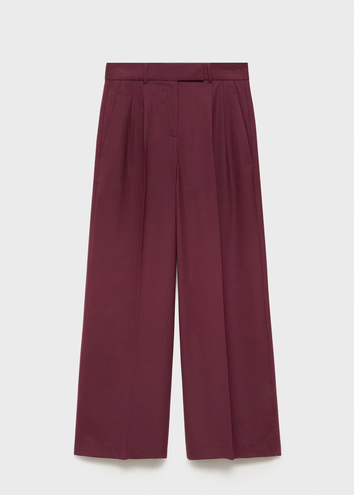Wide-leg pleated wool trousers - Women | MANGO United Kingdom | MANGO (UK)