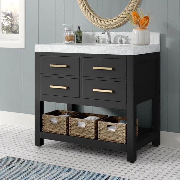 Carrie 36'' Single Bathroom Vanity with Marble Top | Wayfair North America