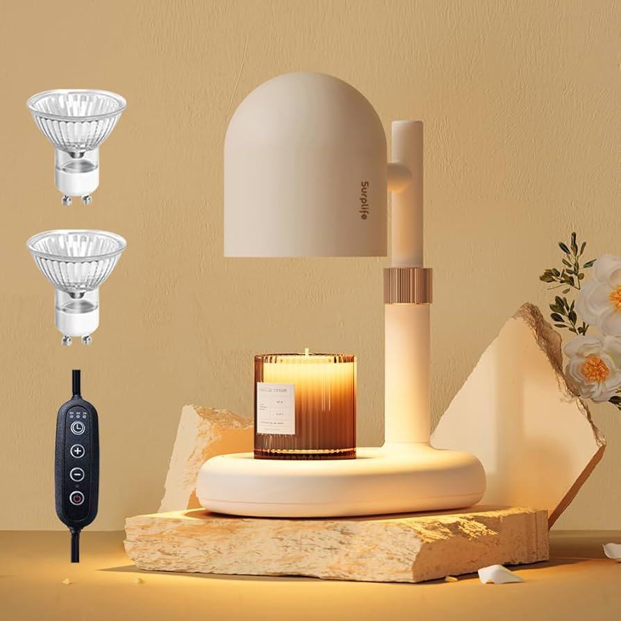 LISUNAR Candle Warmer Lamp with Timer & Dimmer, Adjustable Height Candle Warmer for Jar Candles, ... | Amazon (US)
