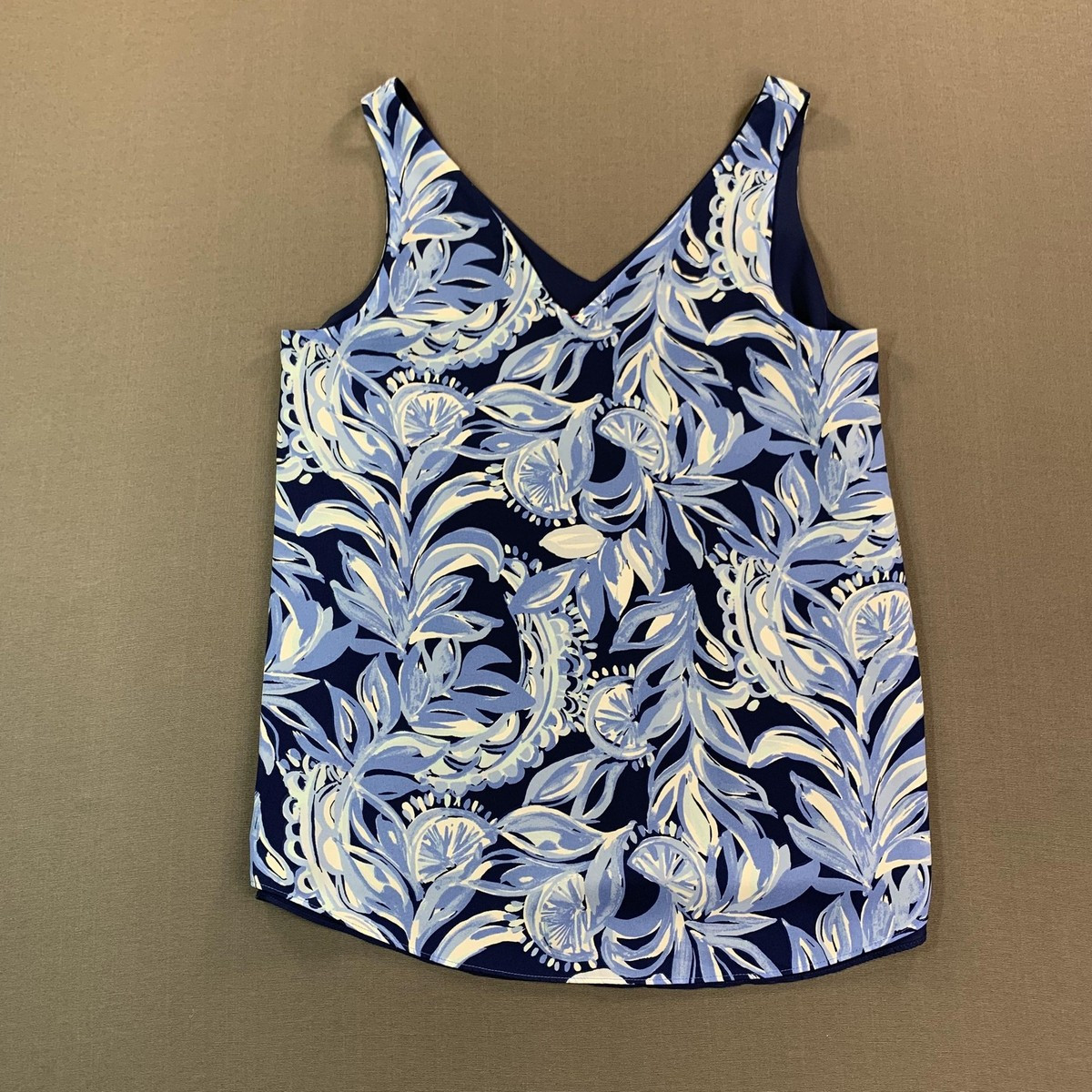 Lilly Pulitzer Shirt Womens Small Reversible Florin Sleeveless V-Neck Top Navy | eBay US