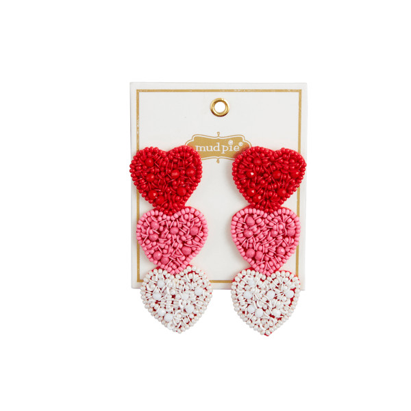 Heart Beaded Earrings | Mud Pie