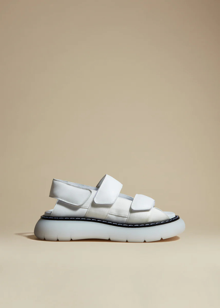 The Murray Sandal in White Leather | Khaite