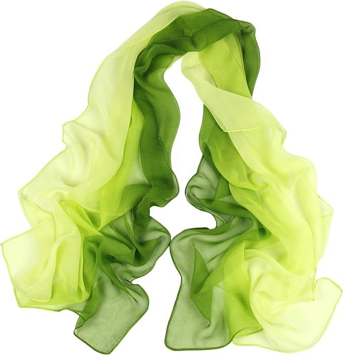 Long Chiffon Sheer Scarf Gradient - Pantonight Shaded Colors Lightweight Scarf For Womens | Amazon (US)