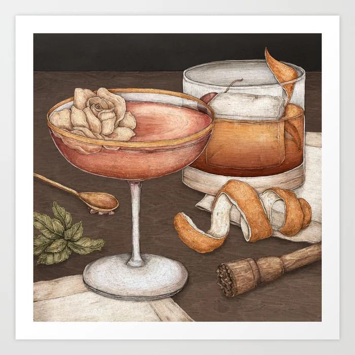 Cocktails Art Print | Society6