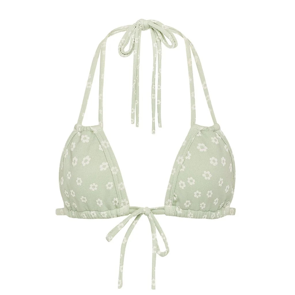 Jade Floral Euro Bow Bikini Top | Montce