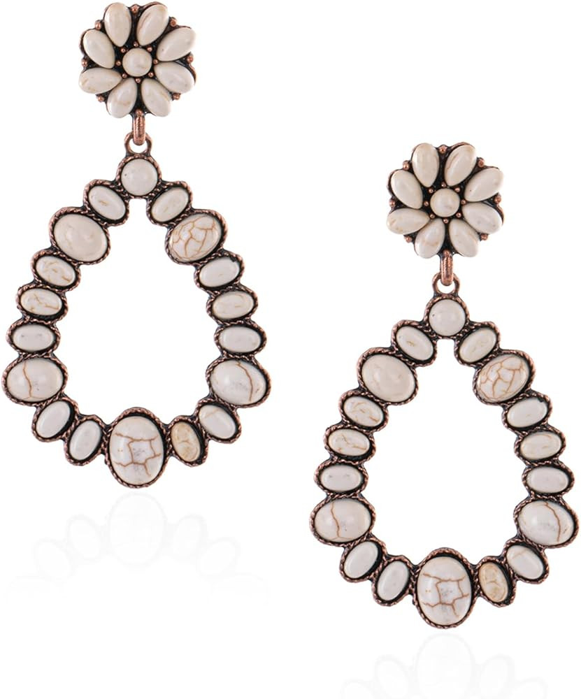 Rustic Couture's Western Turquoise Earrings for Women Statement Western Country Jewelry | Amazon (US)