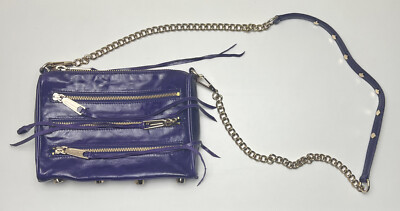 Rebecca Minkoff Mini 5-Zip Convertible Cross-Body Handbag Purple Leather NWOT | eBay AU