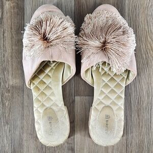 Birdies The Songbird Pom Pom Blush Pink Slip On Mules Slides Size 7.5 Shoes | Poshmark